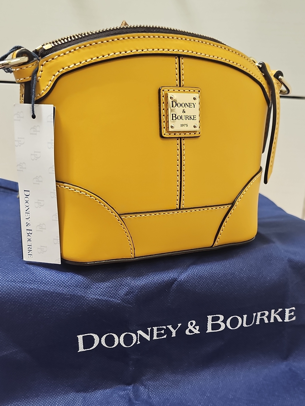 Dooney & Bourke Beacon Mini Domed Crossbody in Mustard Yellow | NWT + Dust Bag